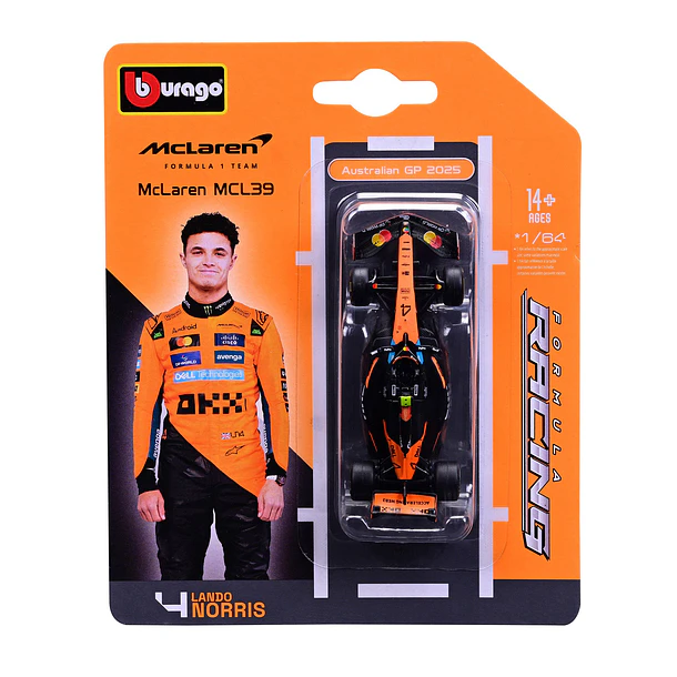 Bburago 1:64 - Formula 1 2025 McLaren MCL39 #4 Lando Norris 1
