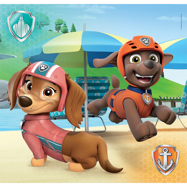 Puzzle 3 x 48 pçs - Patrulha Pata na Praia 2