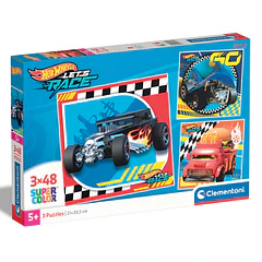 Puzzle 3 x 48 pçs - Hot Wheels