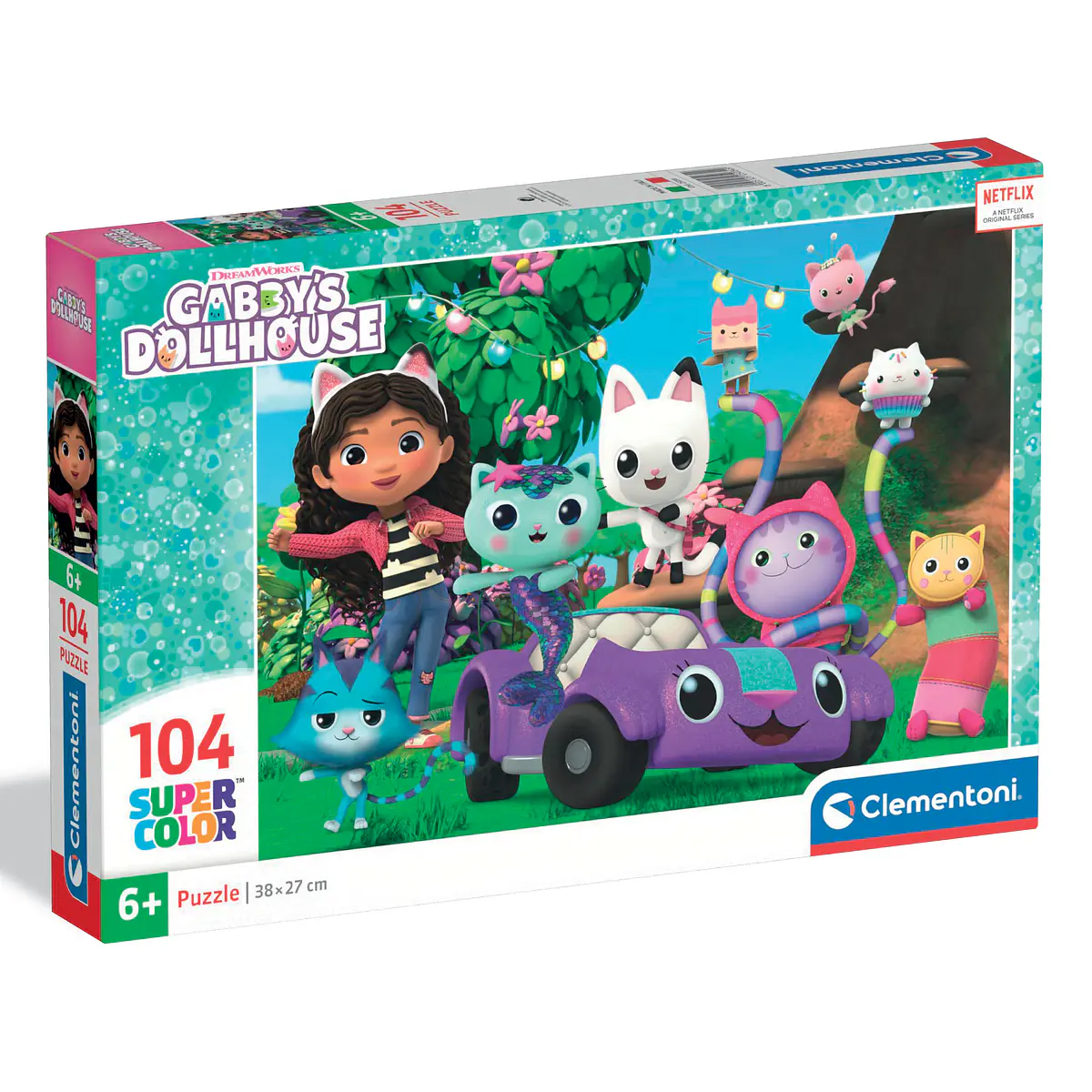 Puzzle 104 pçs - Gabby's Dollhouse e Amigos | Cubos Luminosos