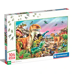 Puzzle Super 104 pçs - Land of Dinosaurs