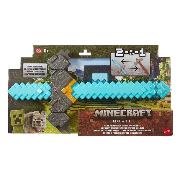 Minecraft Movie - Espada Transformável em Picareta 2 em 1 1