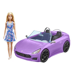 Barbie - Boneca com Carro Descapotável