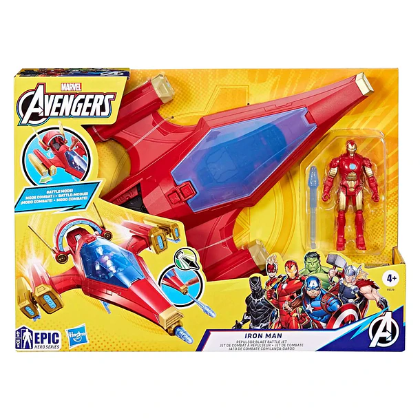 Marvel Avengers - Jato de Compate com Lança-Dardo Iron Man 1