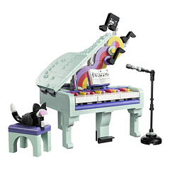 Piano de Decoração Musical com Gato