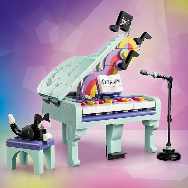 Piano de Decoração Musical com Gato 5