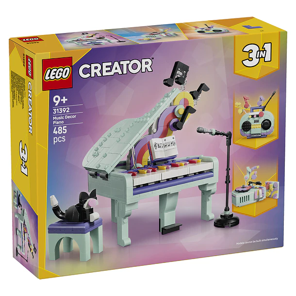 Piano de Decoração Musical com Gato 1