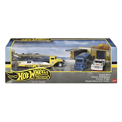 Hot Wheels Premium - Conjunto Speed Waze, Classic Hydroplane, Citroën H Van, Toyota Stout Drift Truck