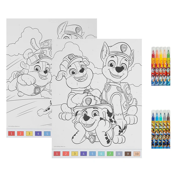 Patrulha Pata - Conjunto Colorir Pinta com Números 2