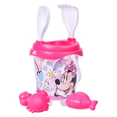 Balde Praia Transparente Minnie com Acessórios