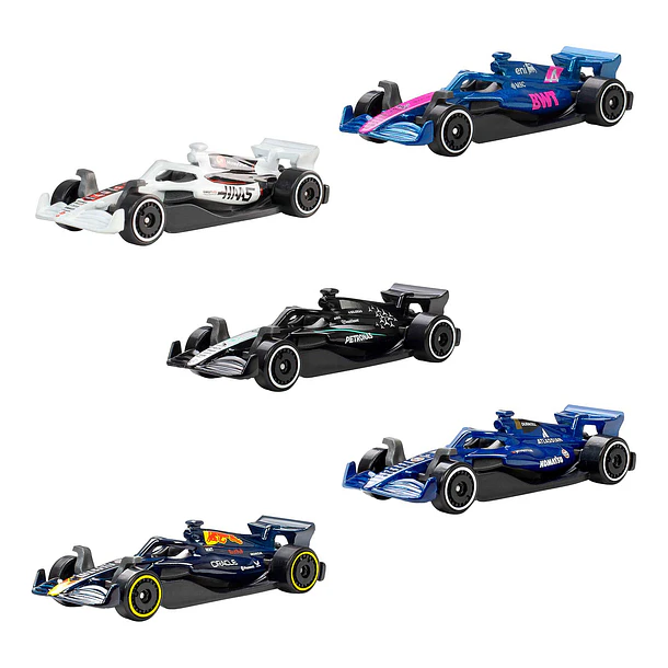 Hot Wheels - Pack 5 Veículos Fórmula 1 2025 2