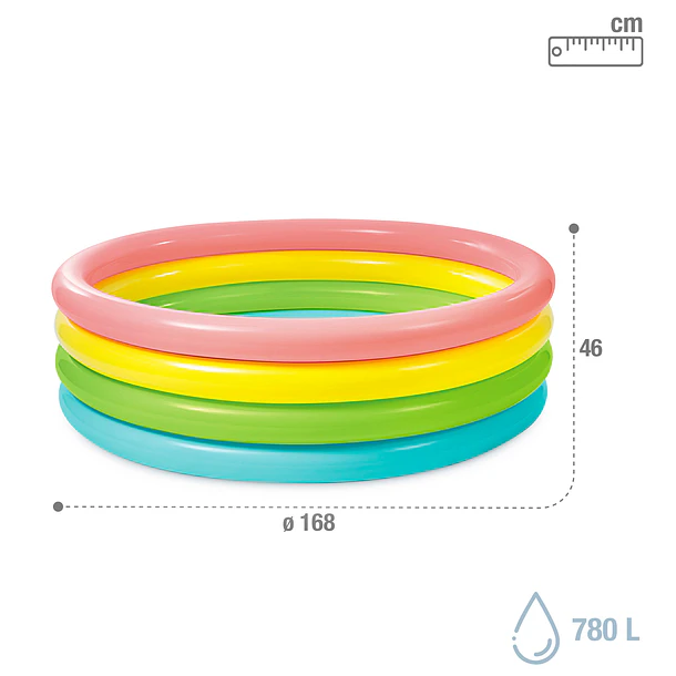 Intex - Piscina de 4 Aros Arco-Íris 3