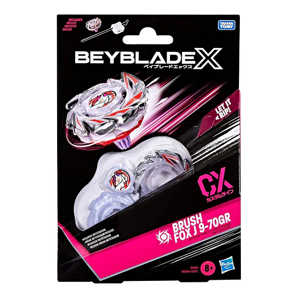 Beyblade X - Pião e Lançador Brush Fox J 9-70GR 1