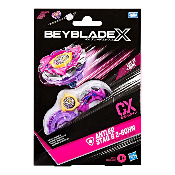 Beyblade X - Pião e Lançador Antler Stag B 2-60HN 1