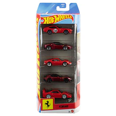 Hot Wheels - Pack 5 Veículos Ferrari