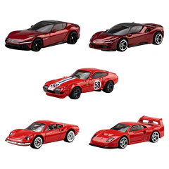 Hot Wheels - Pack 5 Veículos Ferrari