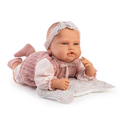 Boneca Bebé Posturinhas Babydoo 50 cm com Colete Rosa