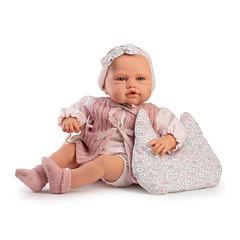 Boneca Bebé Posturinhas Babydoo 50 cm com Colete Rosa
