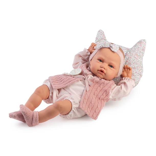 Boneca Bebé Posturinhas Babydoo 50 cm com Colete Rosa 3