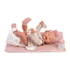 Boneca Mia Recém-Nascida 42 cm faz xixi com Manta