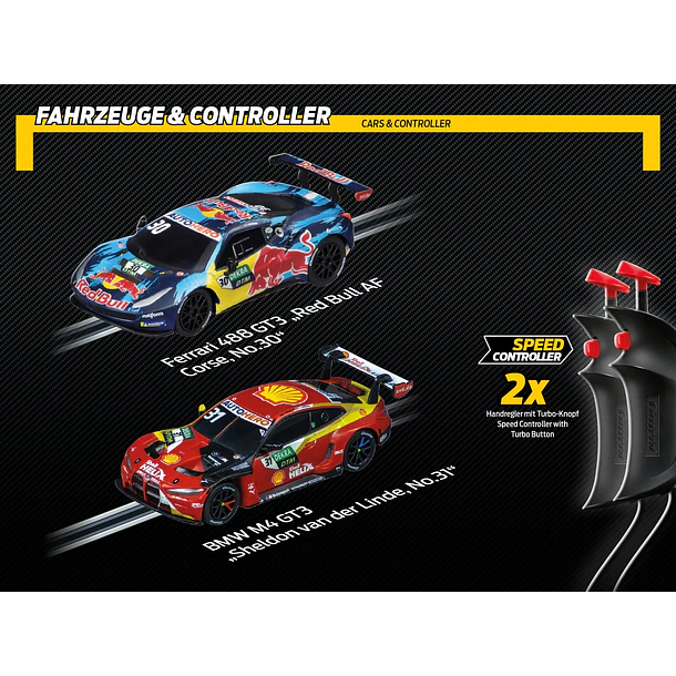 Carrera Go!!! - Pista DTM High Speed Showdown Ferrari 488 GT3 RedBull vs. BMW M4 GT3 6