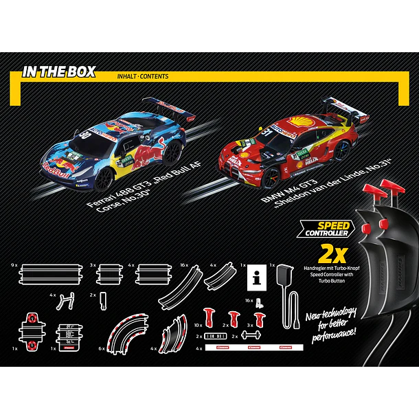 Carrera Go!!! - Pista DTM High Speed Showdown Ferrari 488 GT3 RedBull vs. BMW M4 GT3 5
