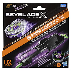 Beyblade X - Pião e Lançador Victory Grip Saber Samurai 2-70L