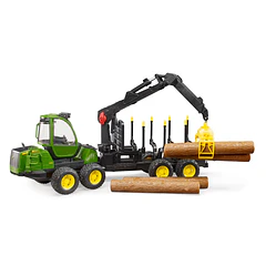 Trator John Deere 1210E Forwarder com 4 Troncos e Pinça