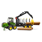 Trator John Deere 1210E Forwarder com 4 Troncos e Pinça 3