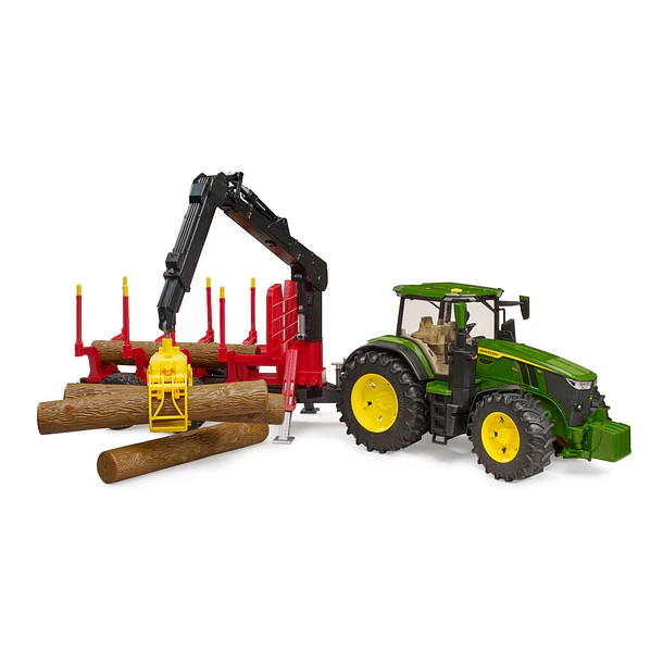 Trator John Deere 7R 350 com Atrelado e Troncos 3
