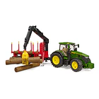 Trator John Deere 7R 350 com Atrelado e Troncos 3