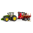 Trator John Deere 7R 350 com Atrelado e Troncos 4