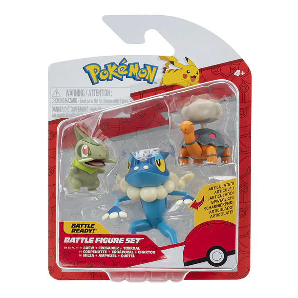 Pokémon - Battle Figure Set Axew + Frogadier + Torkoal 1
