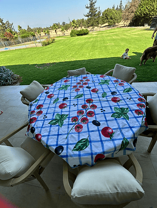 mantel redondo tomates 