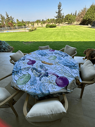 mantel redondo beterragas