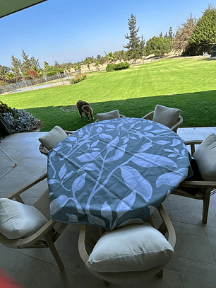 mantel redondo green leaf 