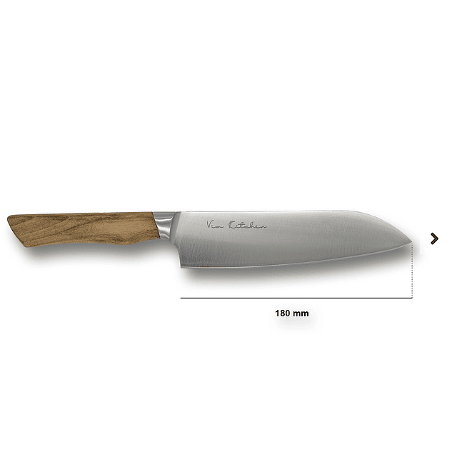 Satake Línea Via Kitchen - Santoku "wood handle medium color" - 18 cm