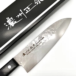 SATAKE SANTOKU  NASHIJI CLAD BLACK PAKKAWOOD