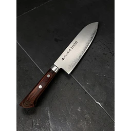 Cuchillo Japonés Satake Unique Santoku 17 cm VG-10 Mango Caoba
