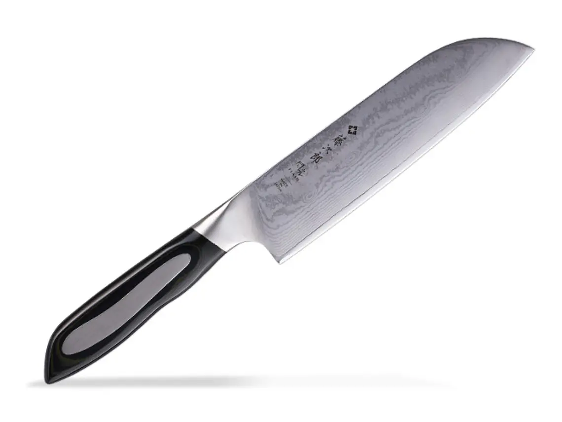 Cuchillo Santoku. Acero Damasco 63 Capas. Hoja 180 mm.  1
