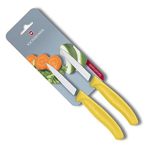 Victorinox, Swiss Classic, set 2 cuchillo para verdura/Puntiagudo color AMARILLO hoja 8 cm