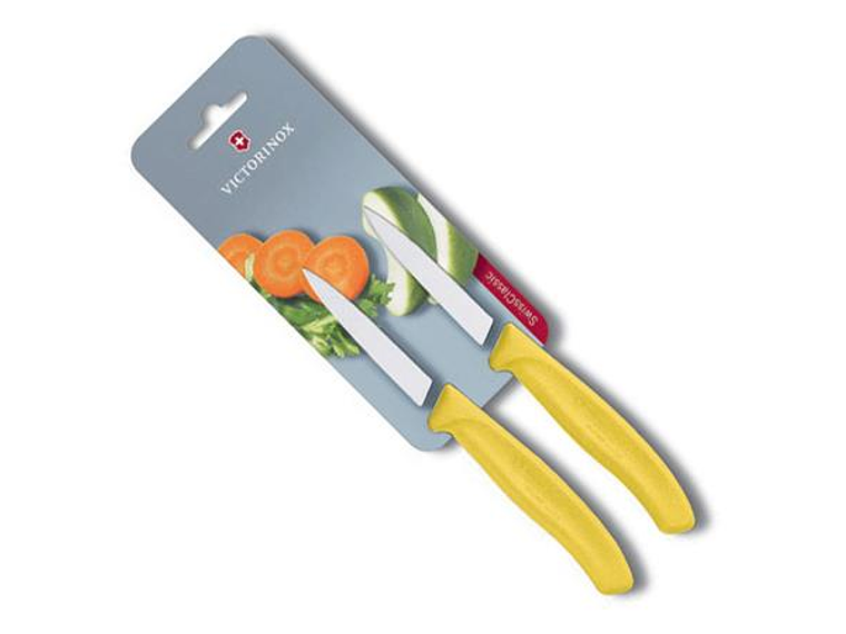 Victorinox, Swiss Classic, set 2 cuchillo para verdura/Puntiagudo color AMARILLO hoja 8 cm 1