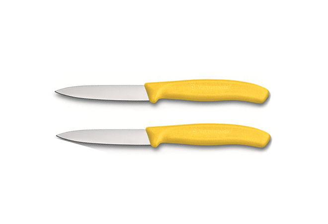 Victorinox, Swiss Classic ,set 2 cuchillo para verdura/Puntiagudo color AMARILLO