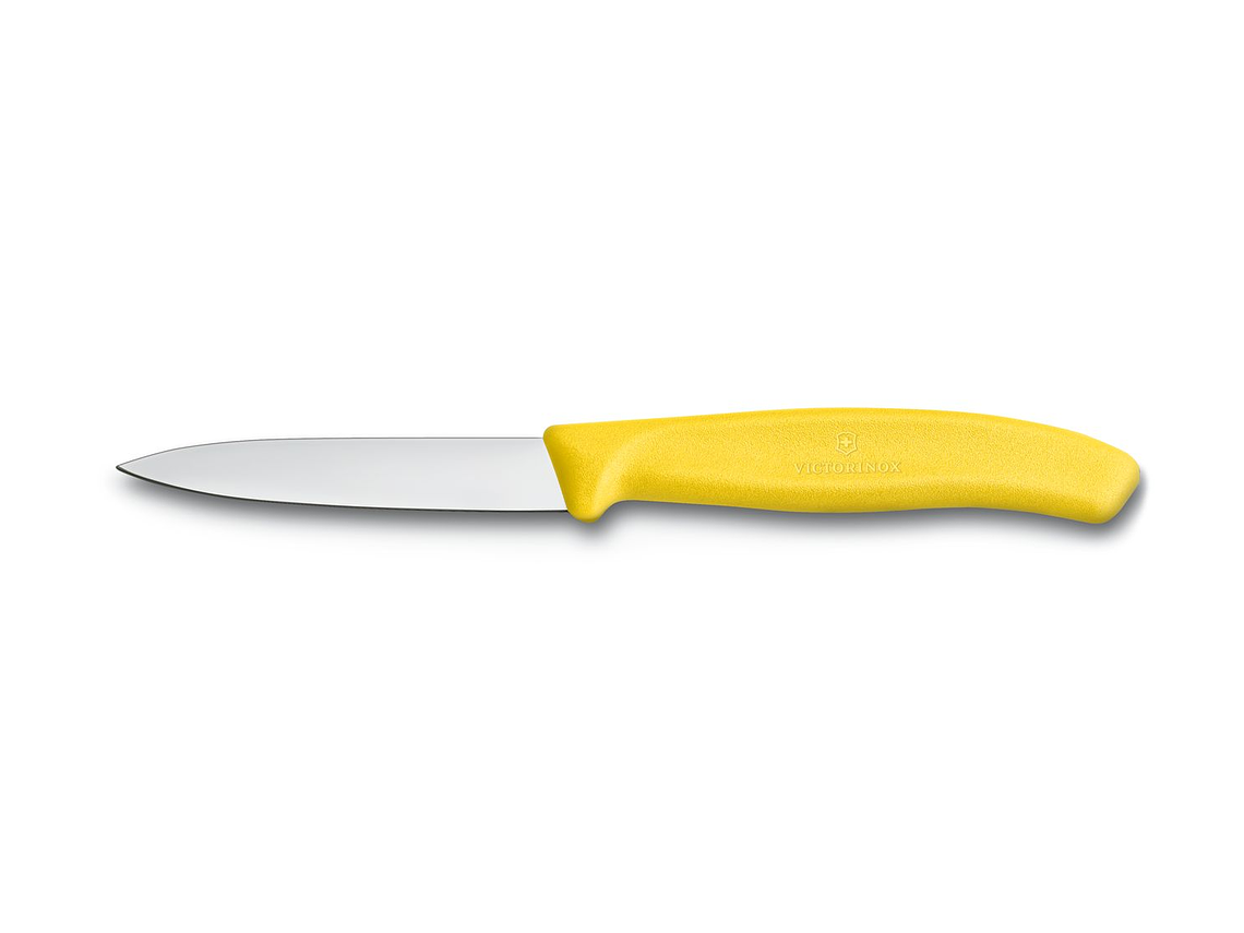 Victorinox, Swiss Classic, set 2 cuchillo para verdura/Puntiagudo color AMARILLO hoja 8 cm 3