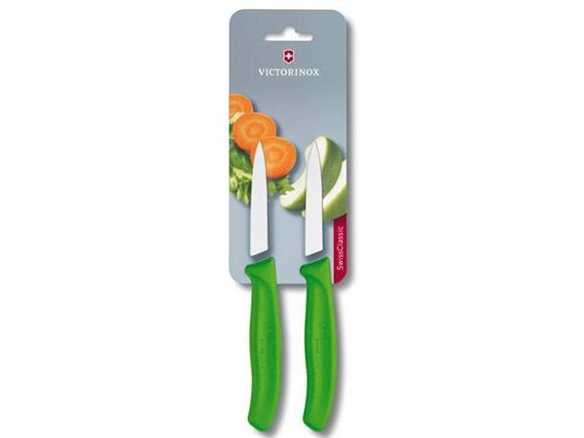Victorinox, Swiss Classic set 2 cuchillo para verdura/Puntiagudo color VERDE hoja 8 cm 1