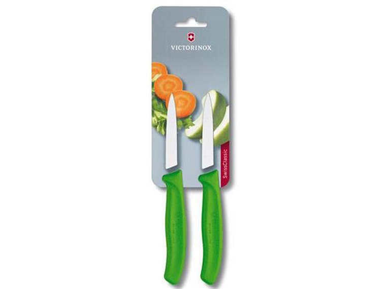 Victorinox, Swiss Classic set 2 cuchillo para verdura/Puntiagudo color VERDE hoja 8 cm 1