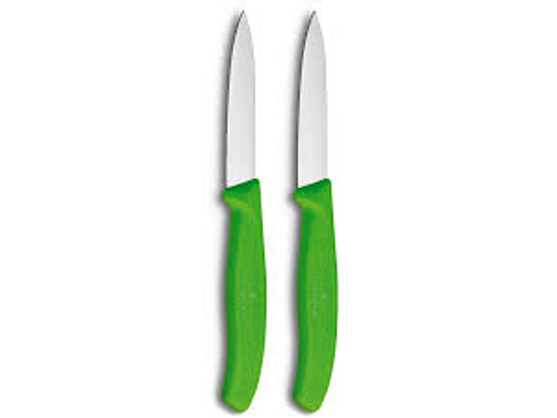 Victorinox, Swiss Classic set 2 cuchillo para verdura/Puntiagudo color VERDE hoja 8 cm 2