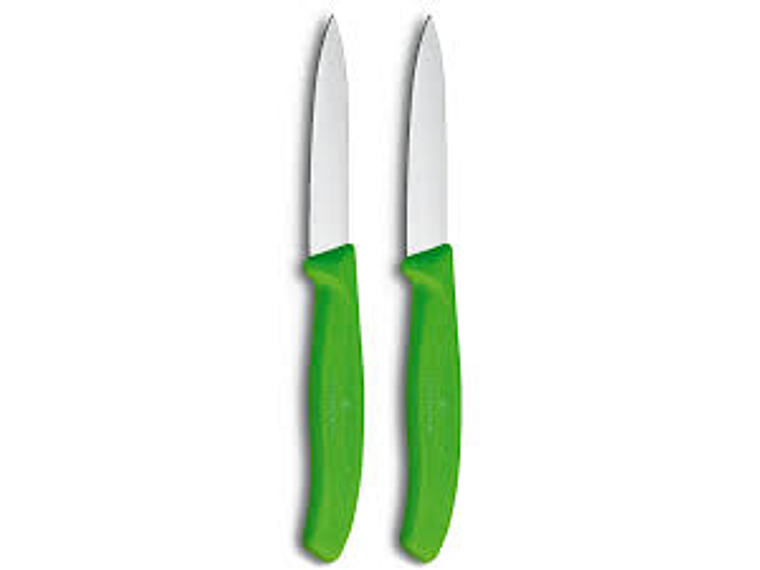 Victorinox, Swiss Classic set 2 cuchillo para verdura/Puntiagudo color VERDE hoja 8 cm 2
