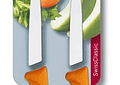 Victorinox SwissClassic, set 2 cuchillos para verdura/Puntiagudo color NARANJO hoja 8 cm