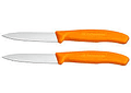 Victorinox SwissClassic, set 2 cuchillos para verdura/Puntiagudo color NARANJA